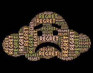 Regret word cloud vector illustrating women's regrets in midlife, portraying a wise woman. Price: 1 credit ( USD).